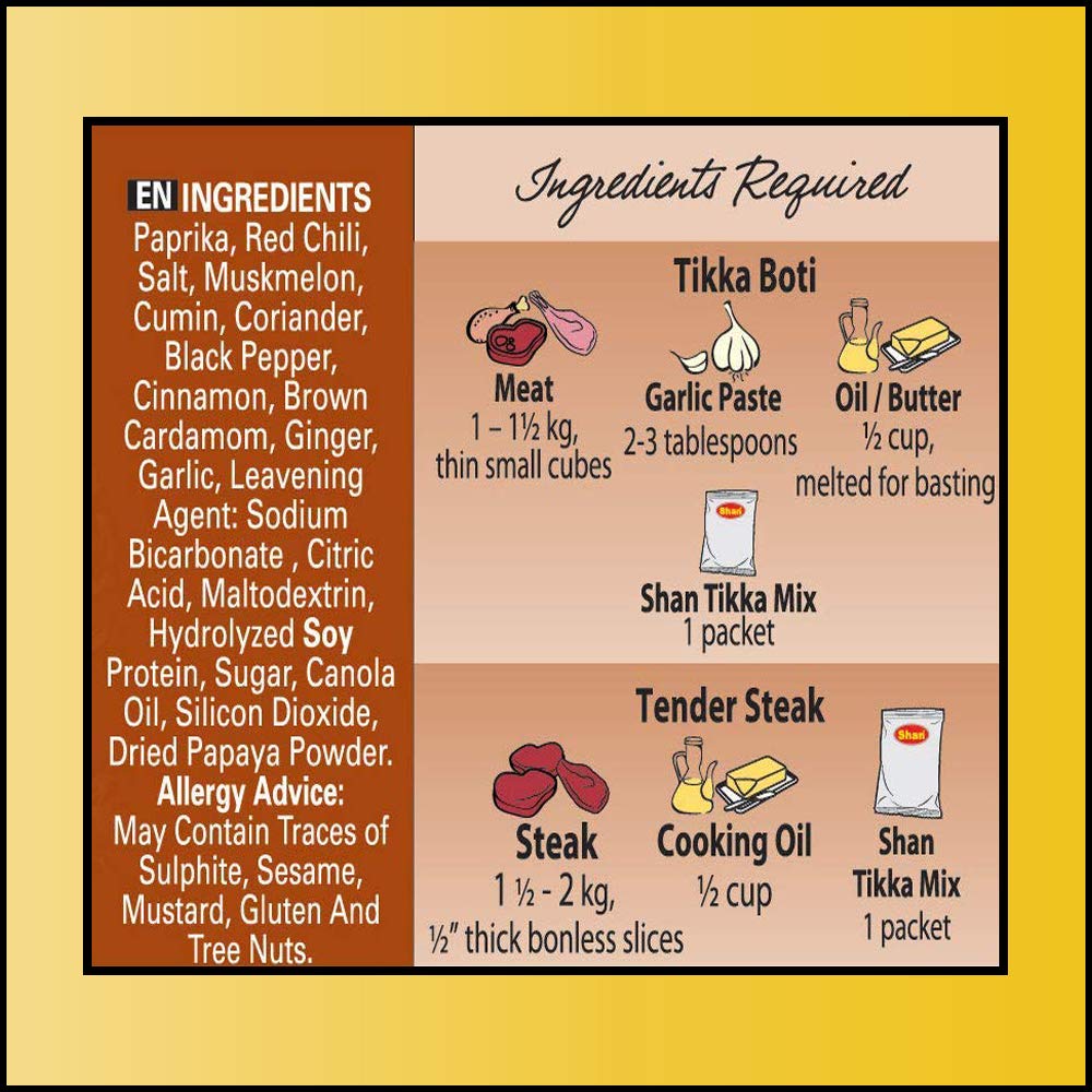 Shan Tikka Recipe and Seasoning Mix 50g - Image 4