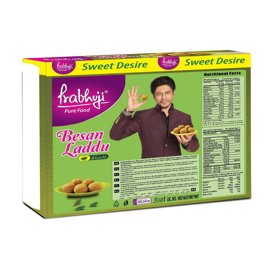 Prabhuji Ghee Besan Laddu 12 Pcs Box 336g - Image 2